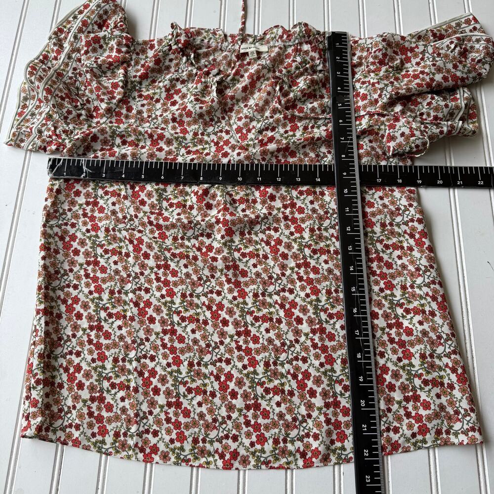 Max Studio blouse ditsy floral print and ruffled flutter sleeves Size XS - Picture 9 of 10